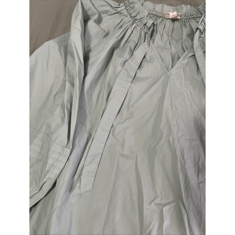 a.n.a Women's Green Smocked Ruffle Neck Blouse, Size XL - Picture 3 of 9